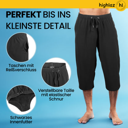 Knielange Herren Badeshorts – Extralang, Schnelltrocknend & mit Reißverschlusstaschen