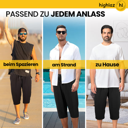 Knielange Herren Badeshorts – Extralang, Schnelltrocknend & mit Reißverschlusstaschen