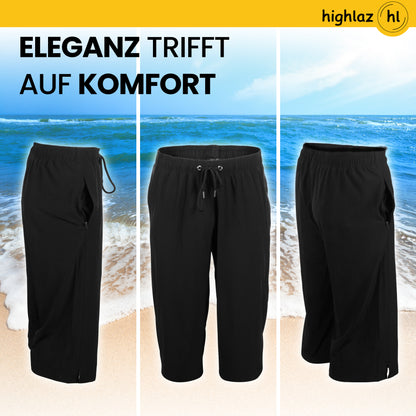 Knielange Herren Badeshorts – Extralang, Schnelltrocknend & mit Reißverschlusstaschen