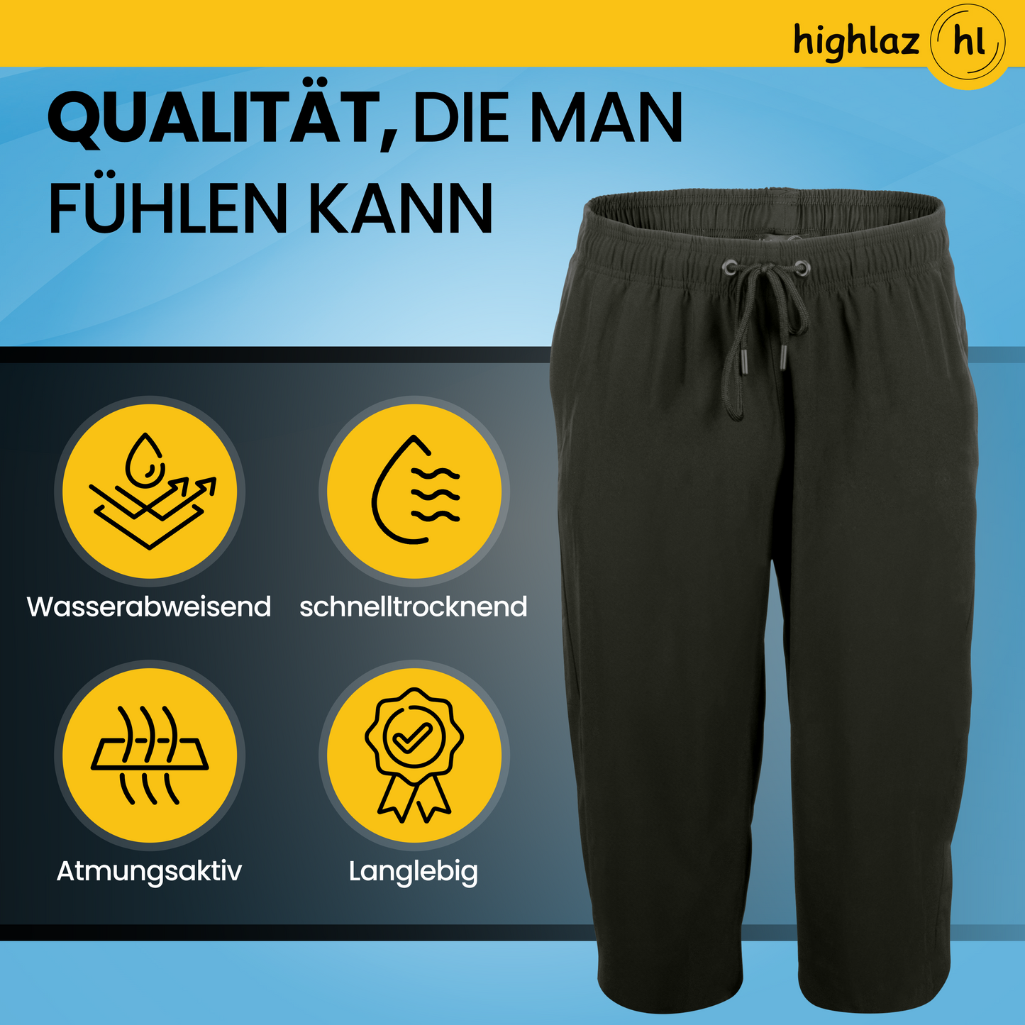 Knielange Herren Badeshorts – Extralang, Schnelltrocknend & mit Reißverschlusstaschen