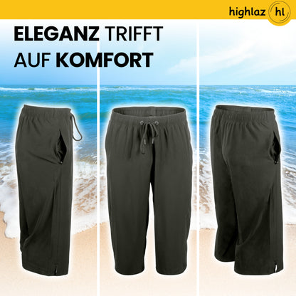 Knielange Herren Badeshorts – Extralang, Schnelltrocknend & mit Reißverschlusstaschen