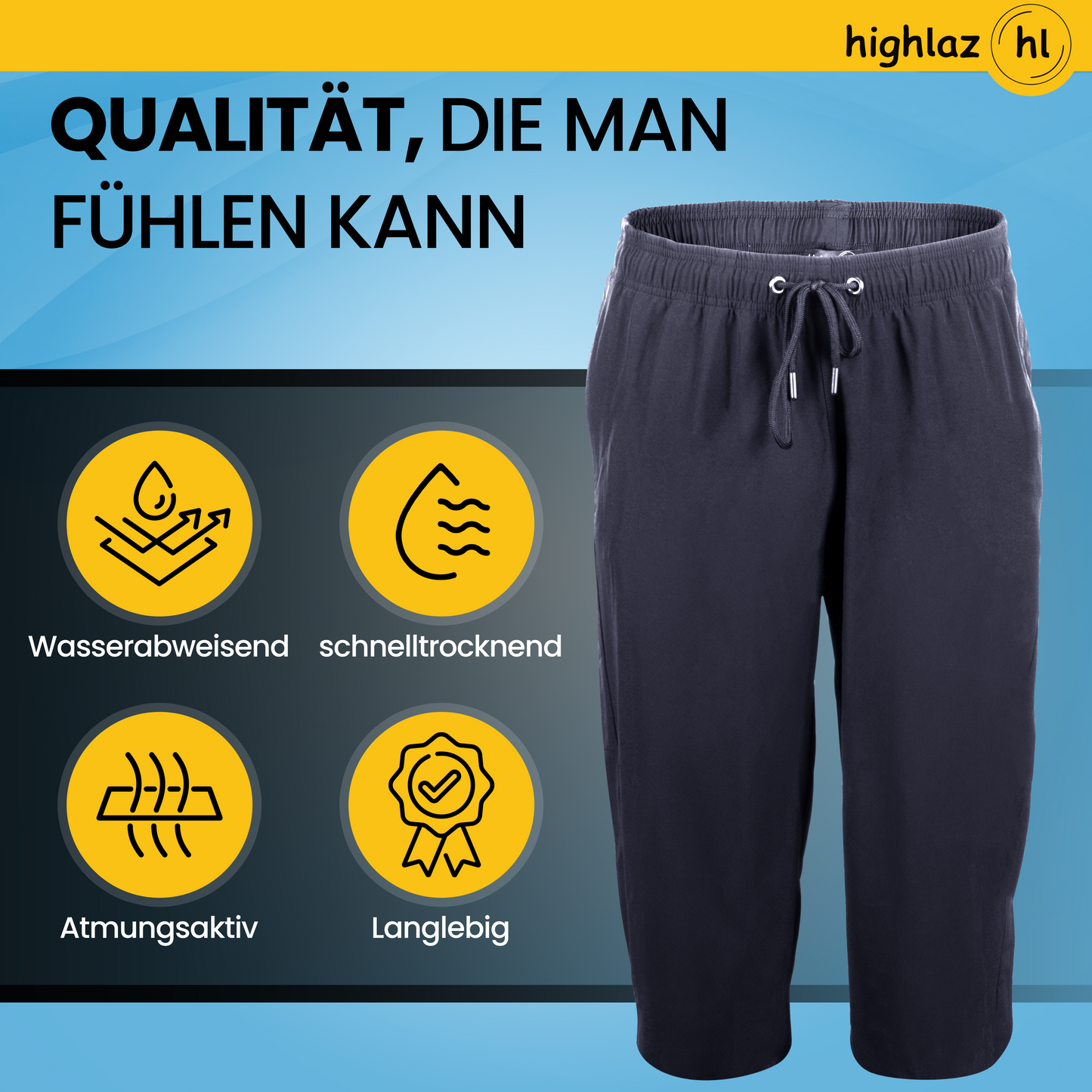 Knielange Herren Badeshorts – Extralang, Schnelltrocknend & mit Reißverschlusstaschen