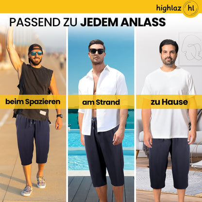 Knielange Herren Badeshorts – Extralang, Schnelltrocknend & mit Reißverschlusstaschen