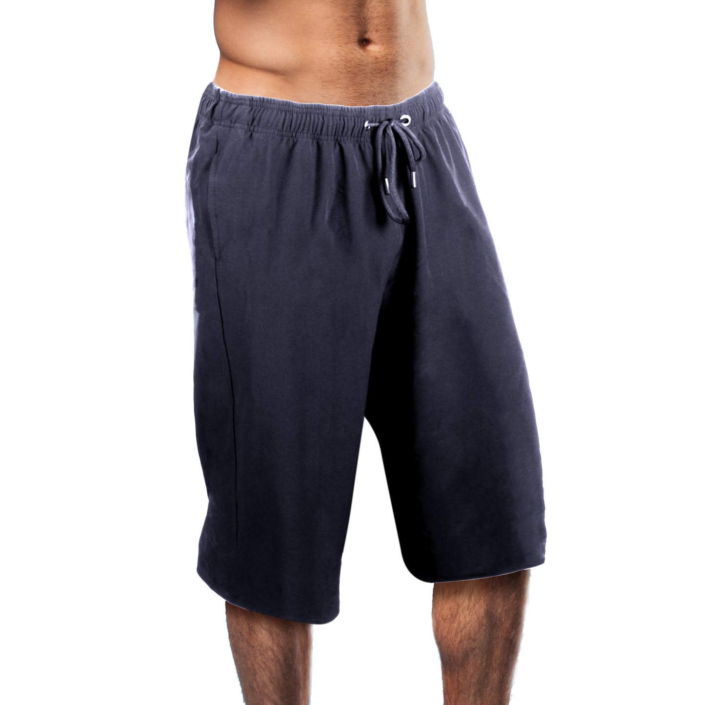 Knielange Herren Badeshorts – Extralang, Schnelltrocknend & mit Reißverschlusstaschen